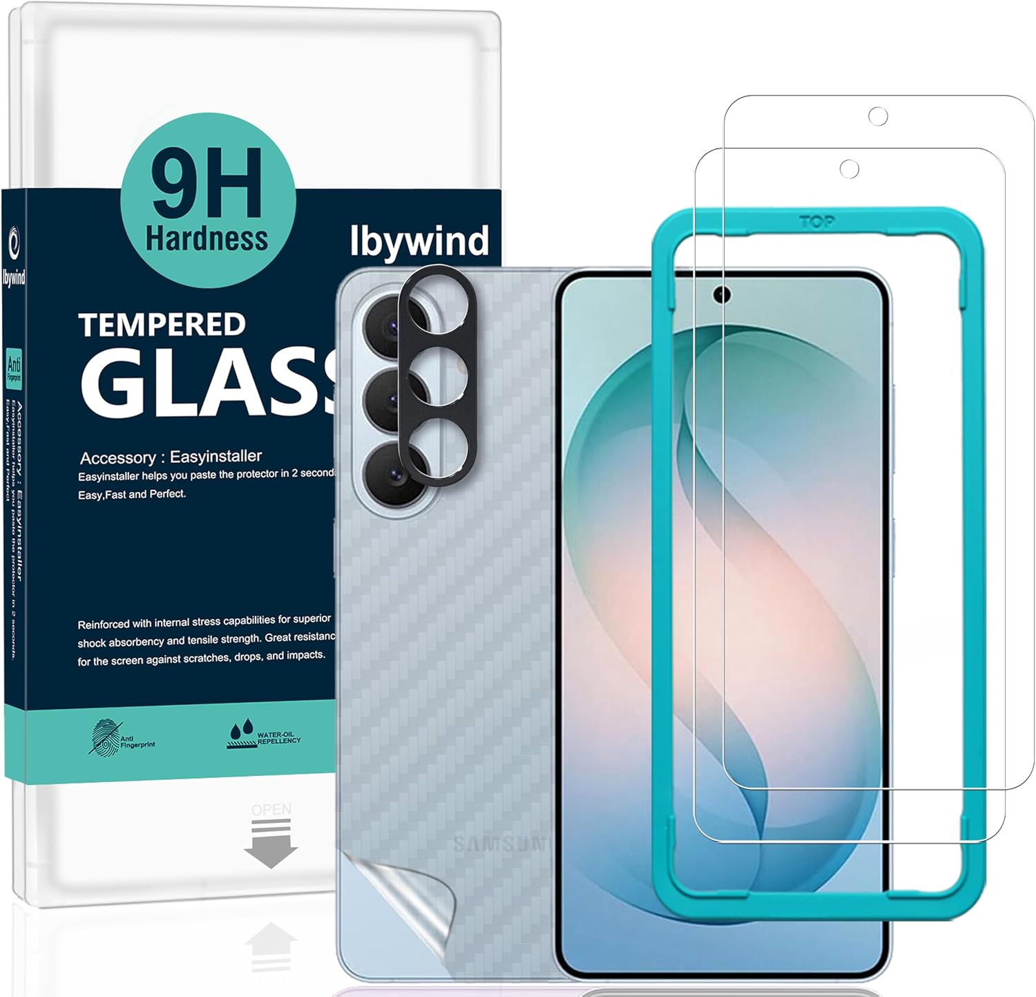 Ibywind Protector de Pantalla para Samsung Galaxy S26+ 5G,2 Piezas Dureza 9H Cristal Templado y Protector de Lente de Cámara,Fácil de Instalar,Compatible Detector Huellas,Anti Arañazos,Sin Burbujas