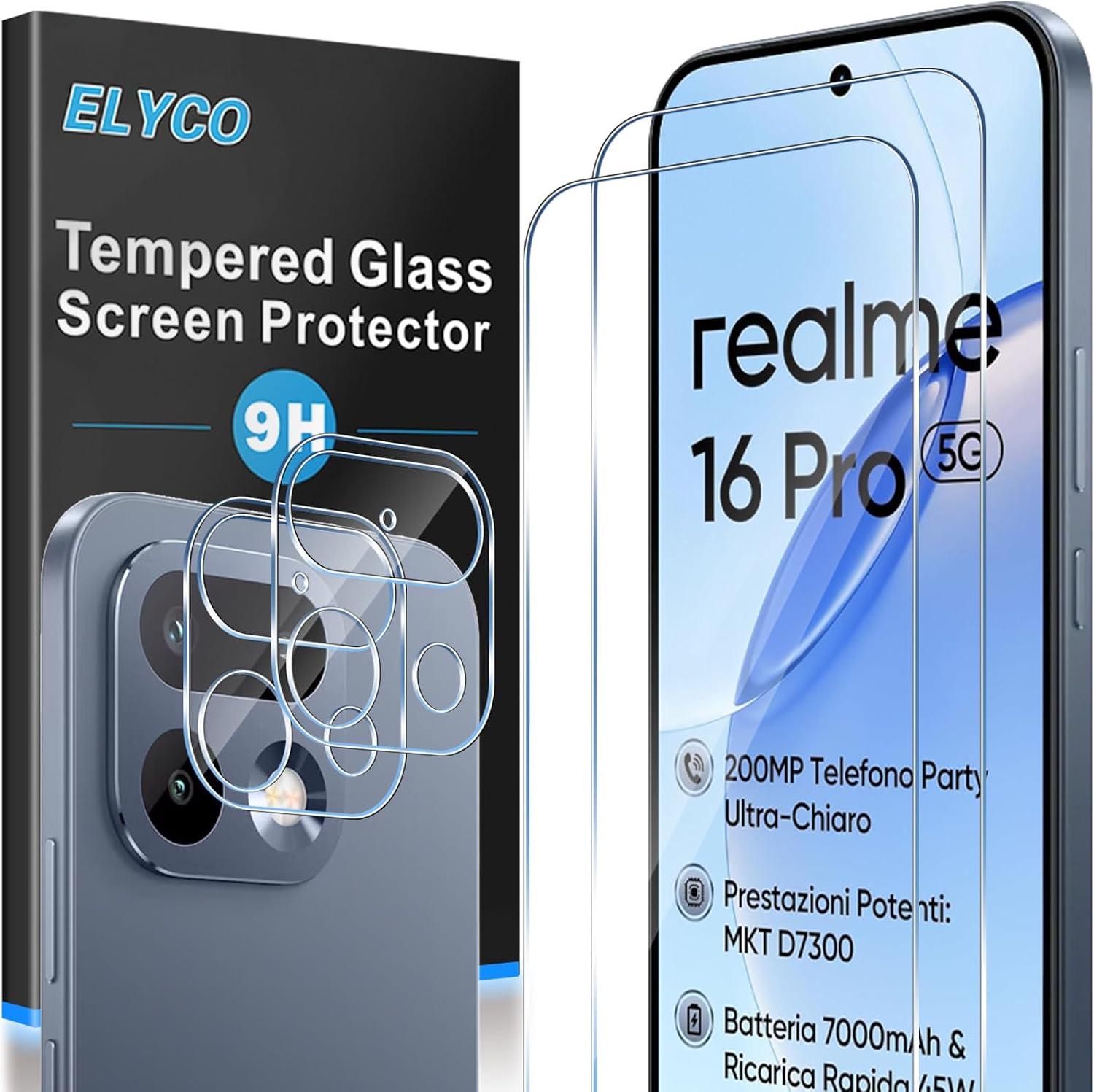 Cristal Templado para Realme 16 Pro 5G, 2+2 Piezas