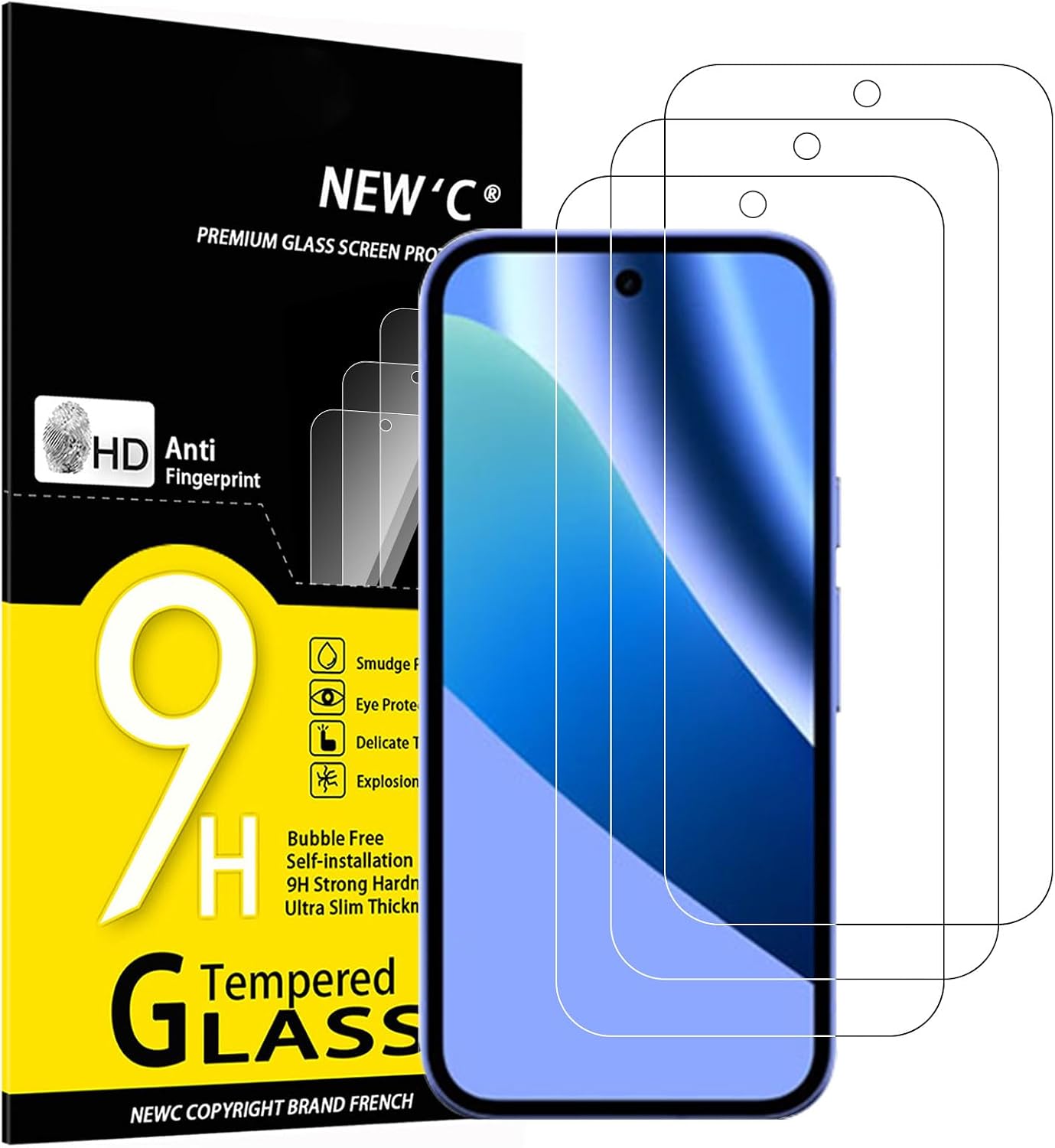 NEW'C — Protetor de vidro temperado para Google Pixel 10a