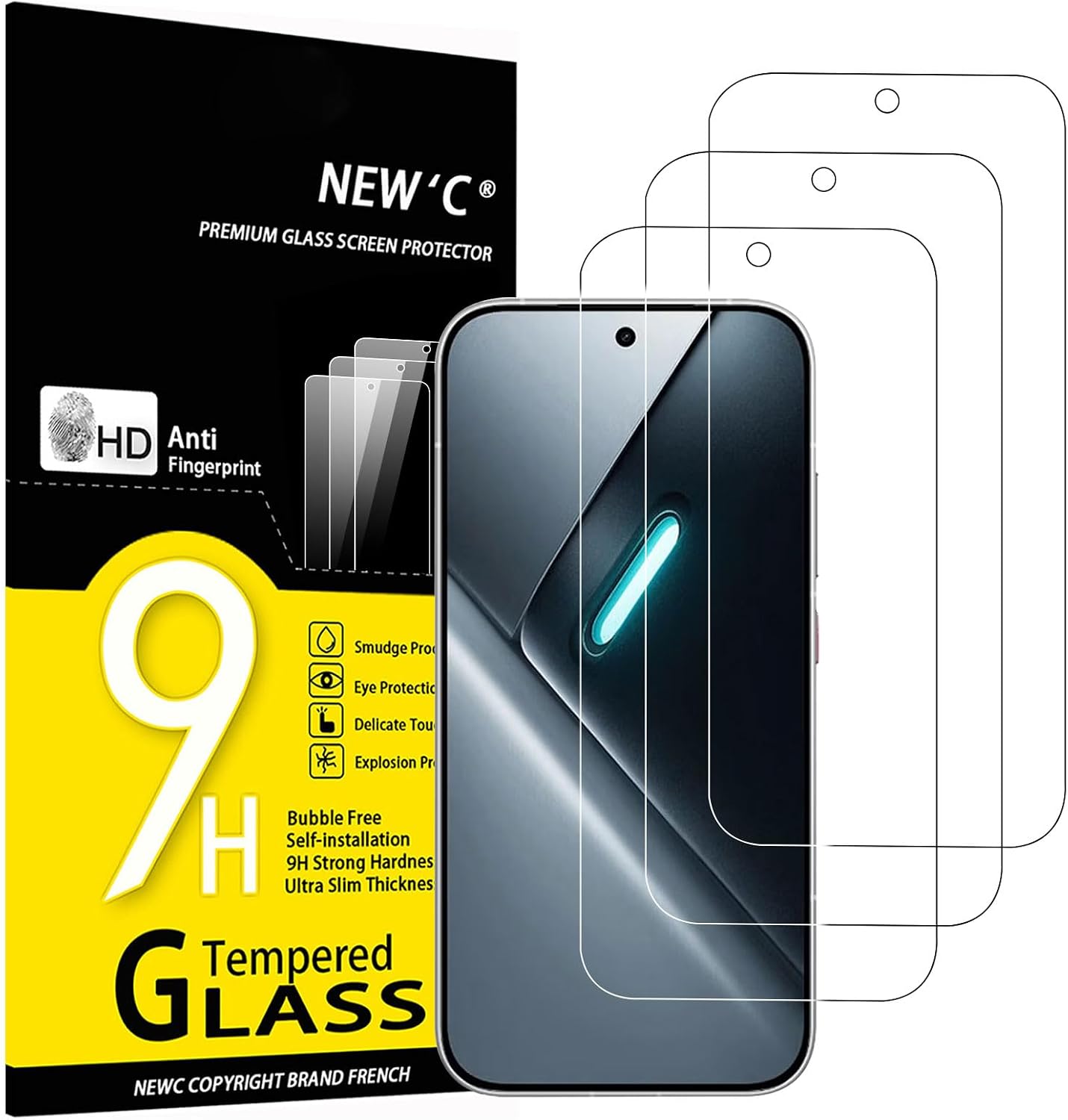 NEW'C protetor de vidro temperado para POCO X8 Pro — transparente