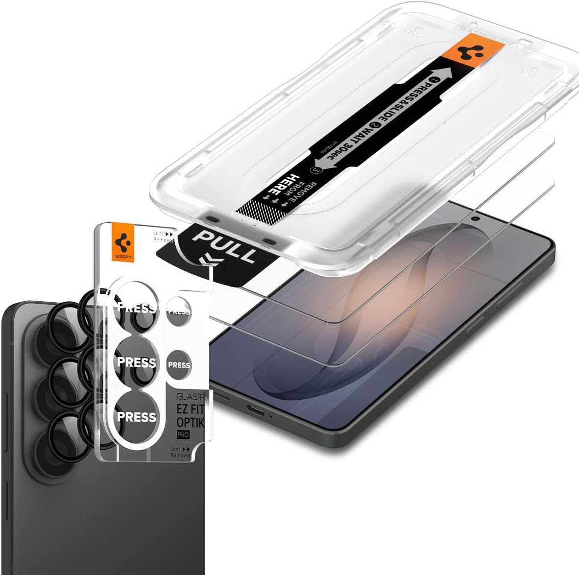 Spigen Paquete de cristal templado, protector de pantalla y lente de cámara para Galaxy S26 Ultra