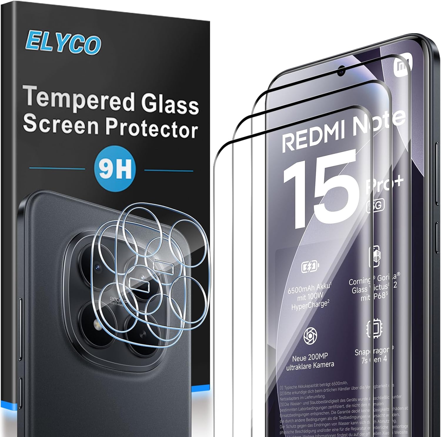 ELYCO protetor de vidro temperado para POCO M8 Pro 5G