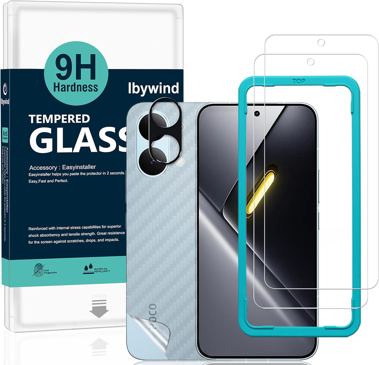 Ibywind protetor de vidro temperado para POCO X8 Pro Max — transparente