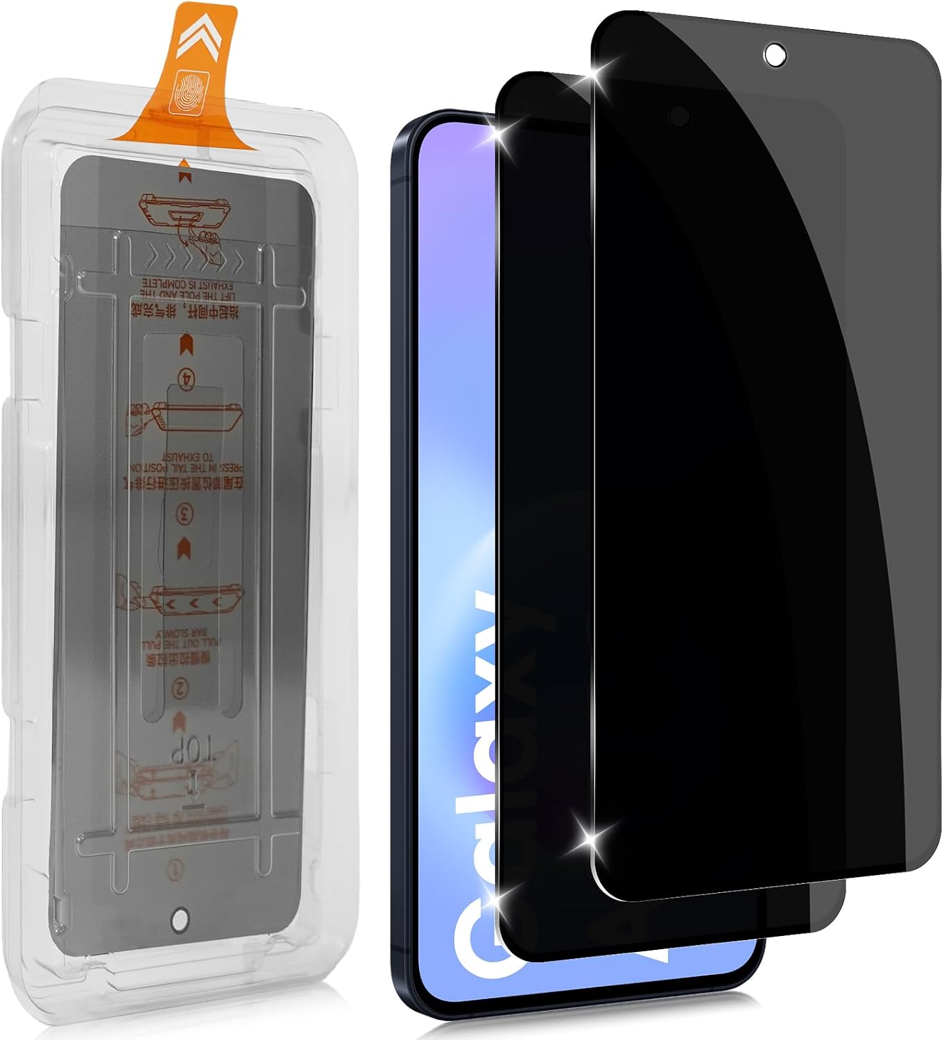 Holilo para Samsung Galaxy A57 5G Protector de Pantalla Privacidad [Instalación Automática] Anti-Spy Cristal Vidrio Templado, 2 Piezas 9H Antiespía Anti-Arañazos Sin Burbujas Fácil instalación