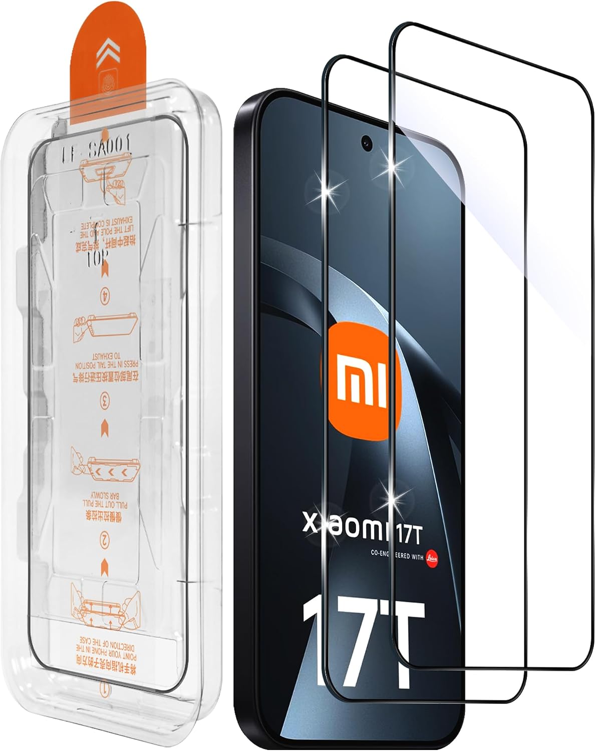 Aerku Protector de Pantalla para Xiaomi Mi 17T 5G, Cristal Templado 9H Ultra HD Anti-Rayas Vidrio, 0,33mm Táctil, Instalación Sin Burbujas Montaje Rápido, Paquete de 2