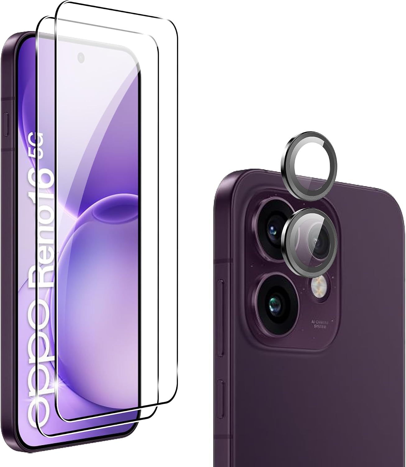 Heioloo protetor de vidro temperado para OPPO Reno16 5G / OPPO Reno16 Pro 5G