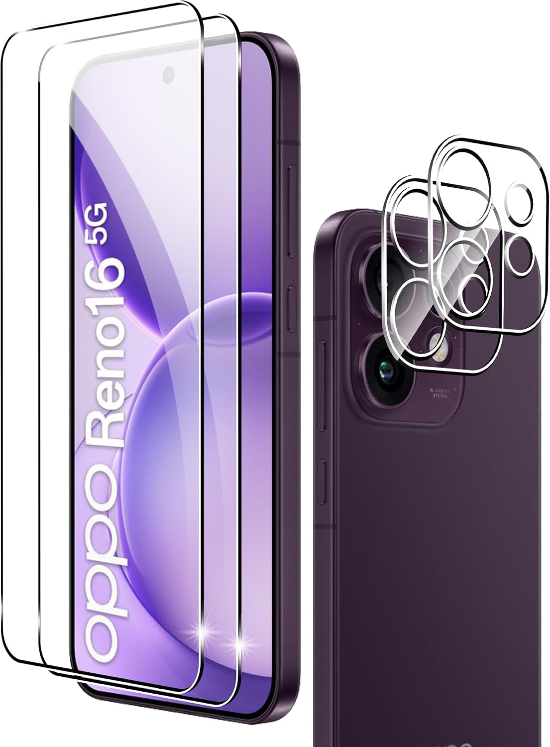 Fitudoos protetor de vidro temperado para OPPO Reno16 Pro 5G