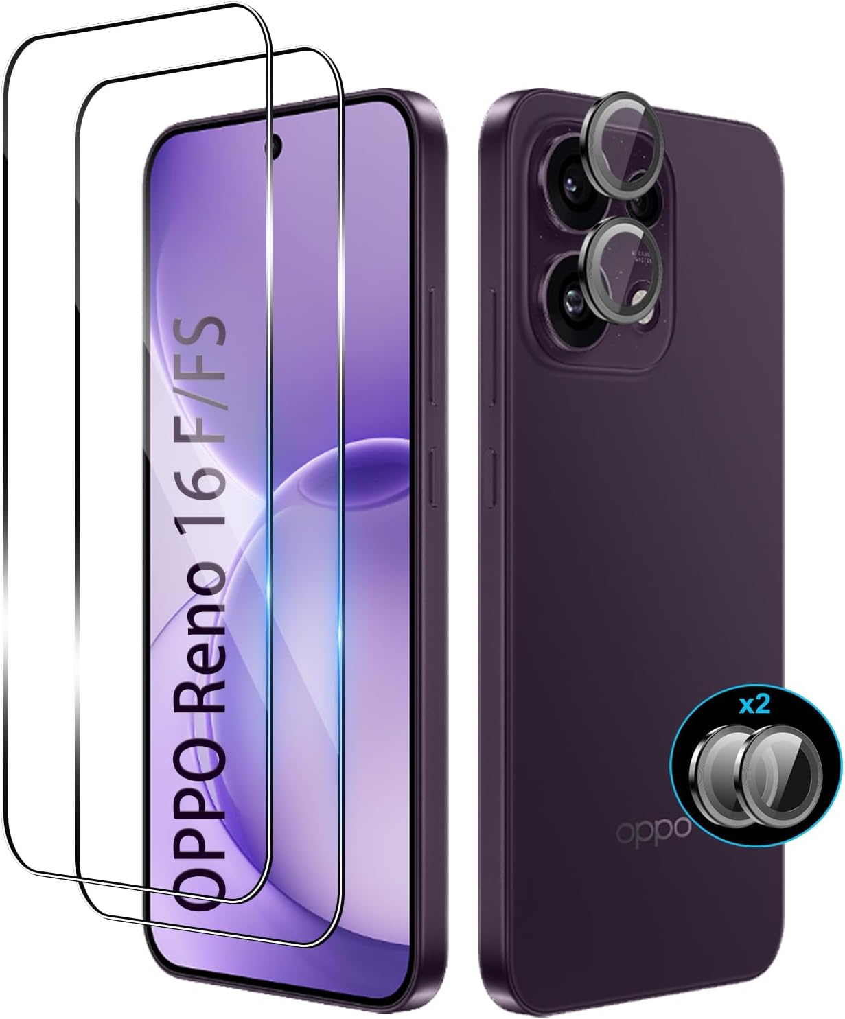Bihizei protetor de vidro temperado para OPPO Reno16 F 5G / OPPO Reno16 FS 5G
