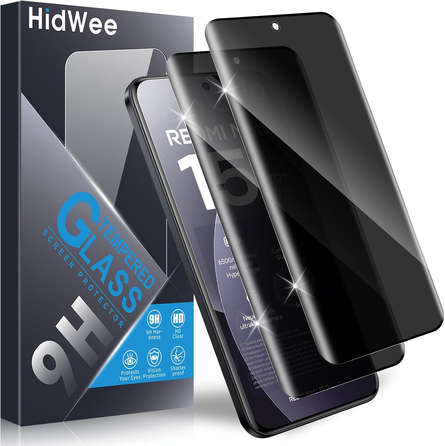 HidWee protetor de vidro temperado com filtro de privacidade para POCO M8 Pro 5G