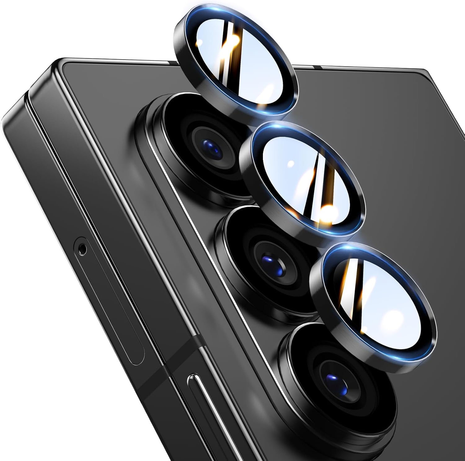 TOCOL Protector Lente Cámara para Samsung Galaxy Z Fold 8 Ultra, Negro
