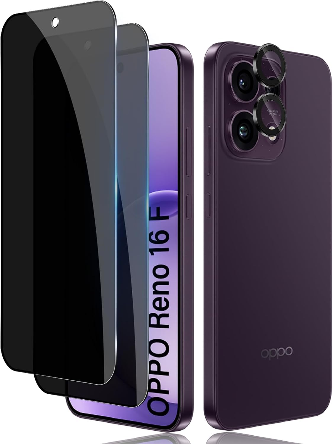 Lutree protetor de vidro temperado com filtro de privacidade para OPPO Reno16 F 5G / OPPO Reno16 FS 5G