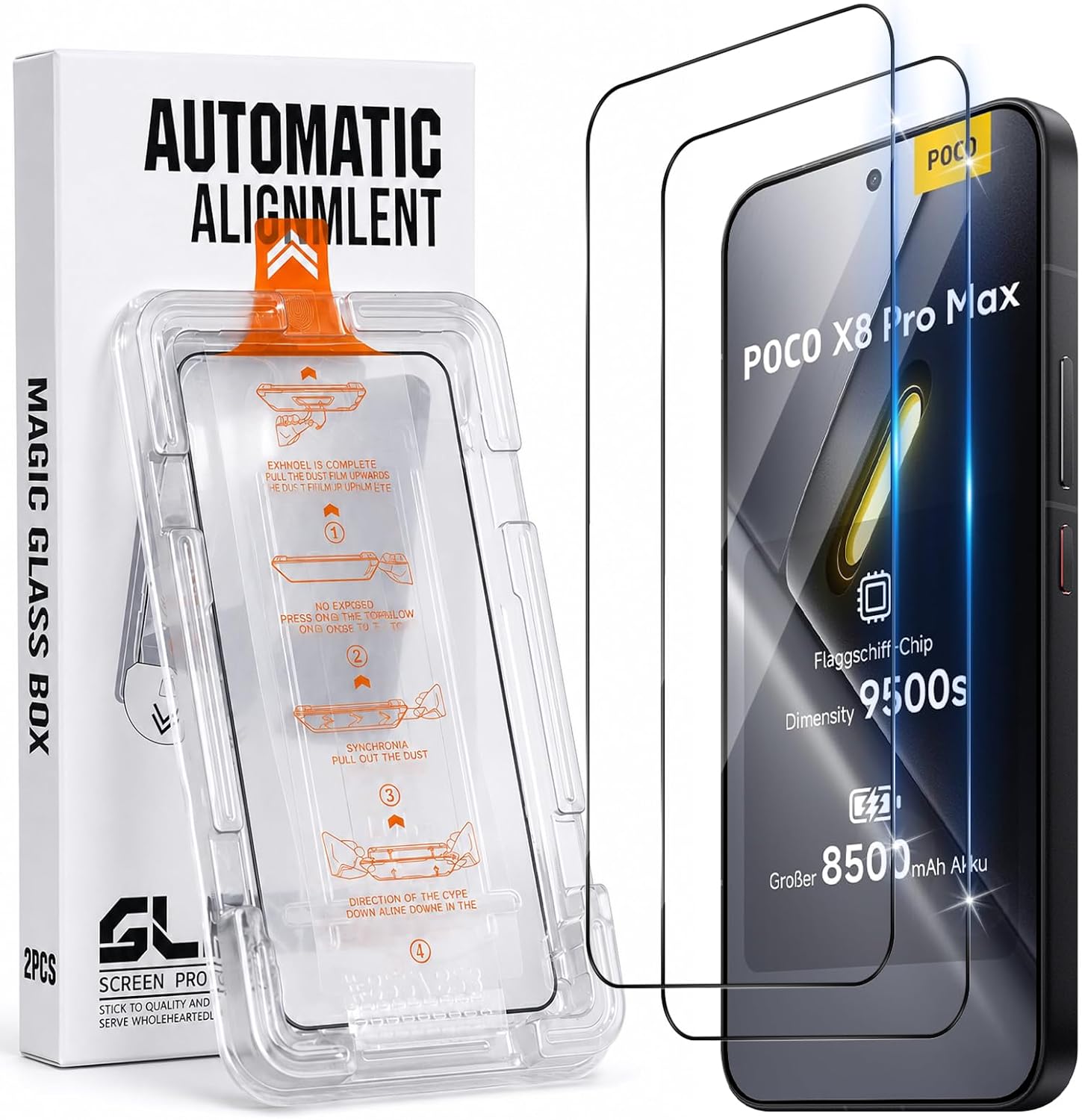 Xunzii para POCO X8 Pro Max — 2 películas de ecrã