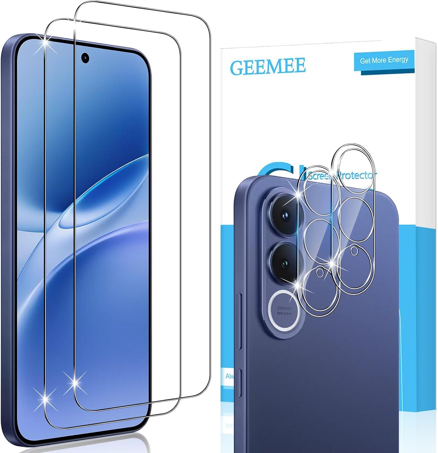 GEEMEE — proteção de ecrã e câmara para Vivo V70 FE