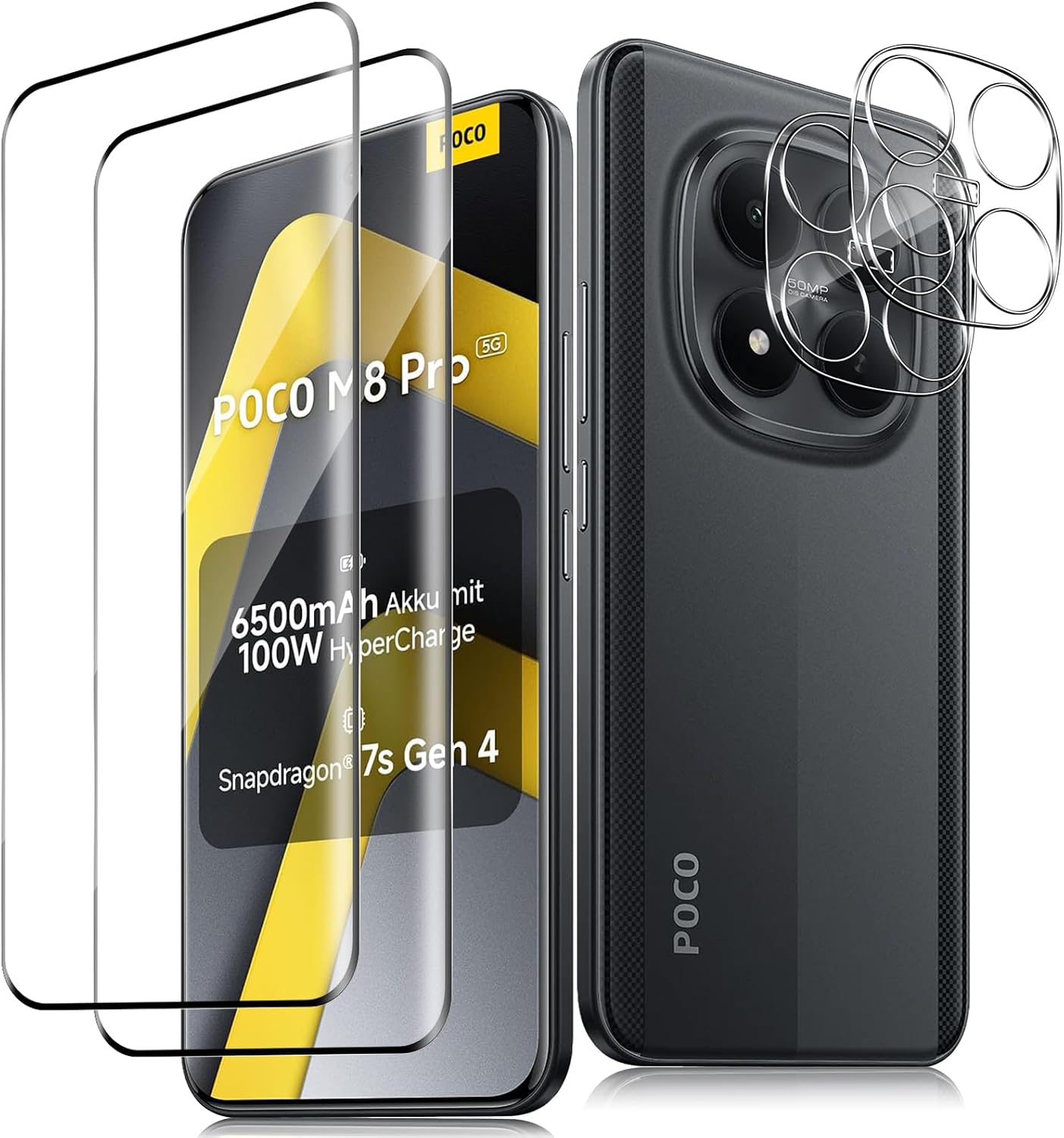 Mayfun protetor de vidro temperado para POCO M8 Pro 5G — transparente