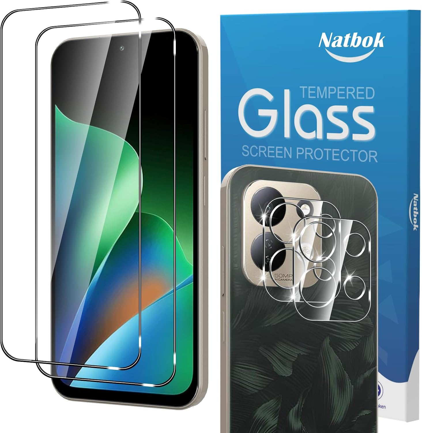 2+2 Piezas Protector de Pantalla para Xiaomi Redmi 17 4G/5G con Protección de Cámara, Cristal Templado, Dureza 9H, Antihuellas, Sin Burbujas, Ultra Transparente Premium Vidrio Templado