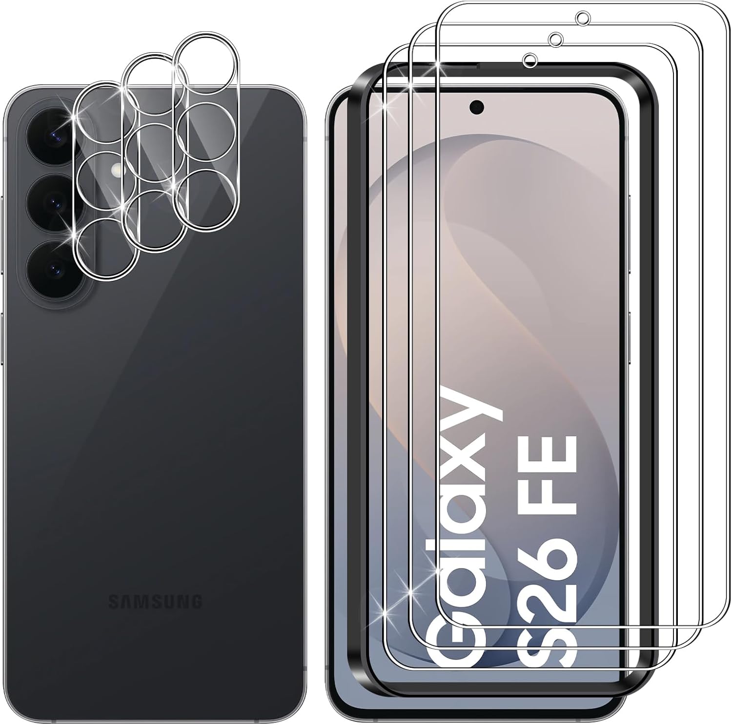 Lutree para Samsung Galaxy S26 FE 5G Cristal Templado, 3+3 Piezas