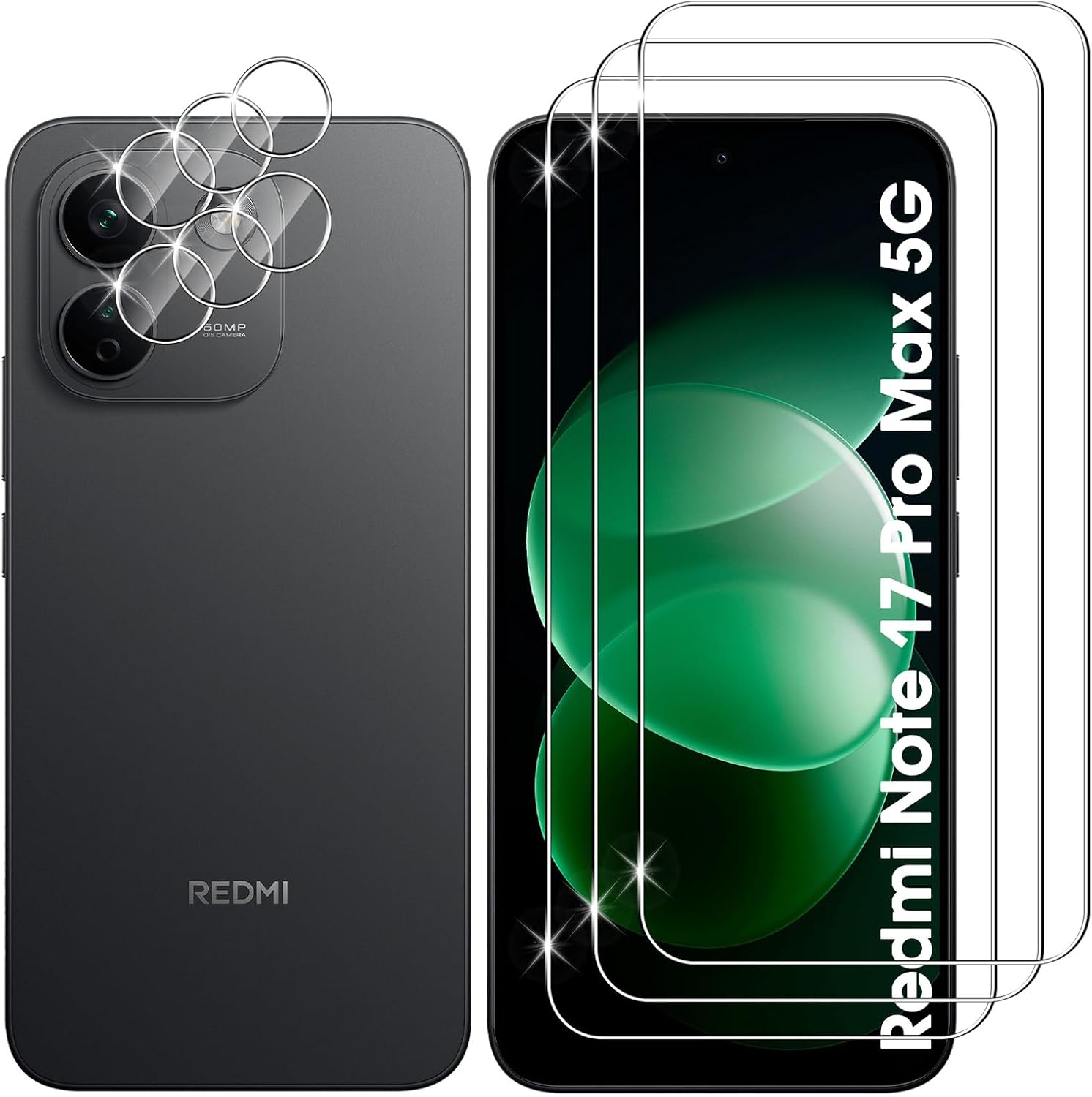 Lutree para Xiaomi Redmi Note 17 Pro Max 5G Cristal Templado, 3+3 Piezas