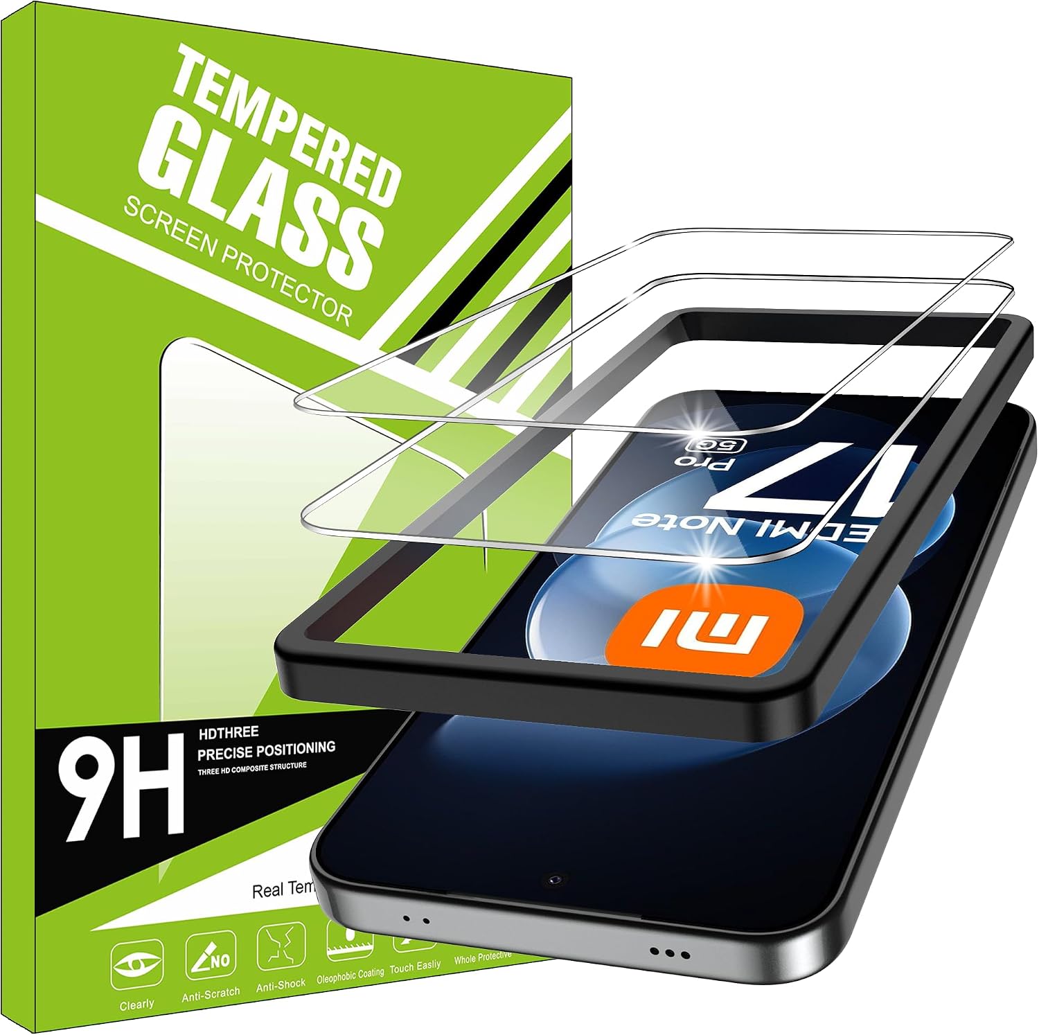 Lemxiee Cristal Templado para Xiaomi Redmi Note 17 Pro & Redmi Note 17 Pro Max 5G Protector pantalla [2 pieza] Vidrio templado Protector