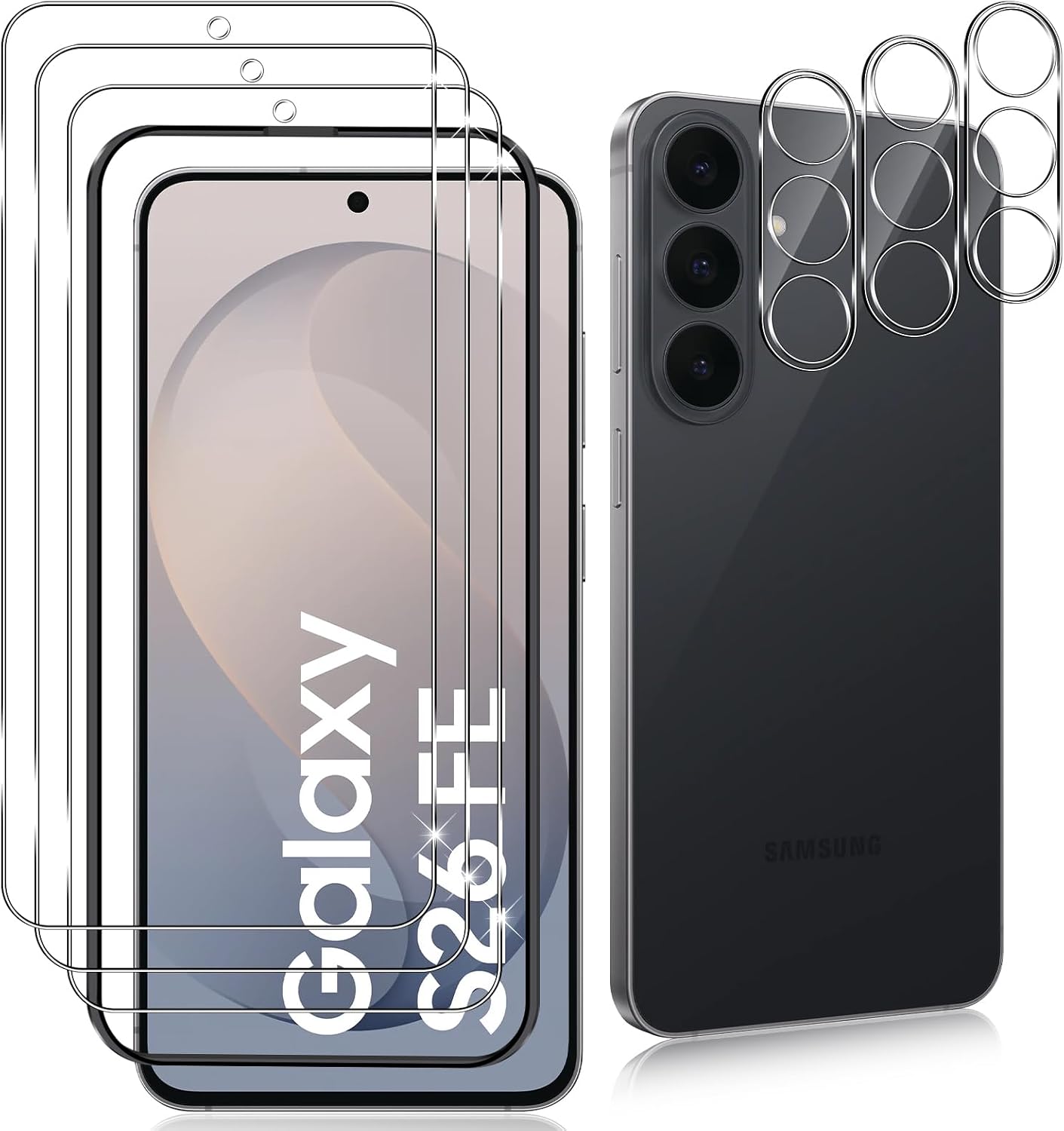 Datree 3+3 Piezas para Samsung Galaxy S26 FE 5G Protector de Pantalla