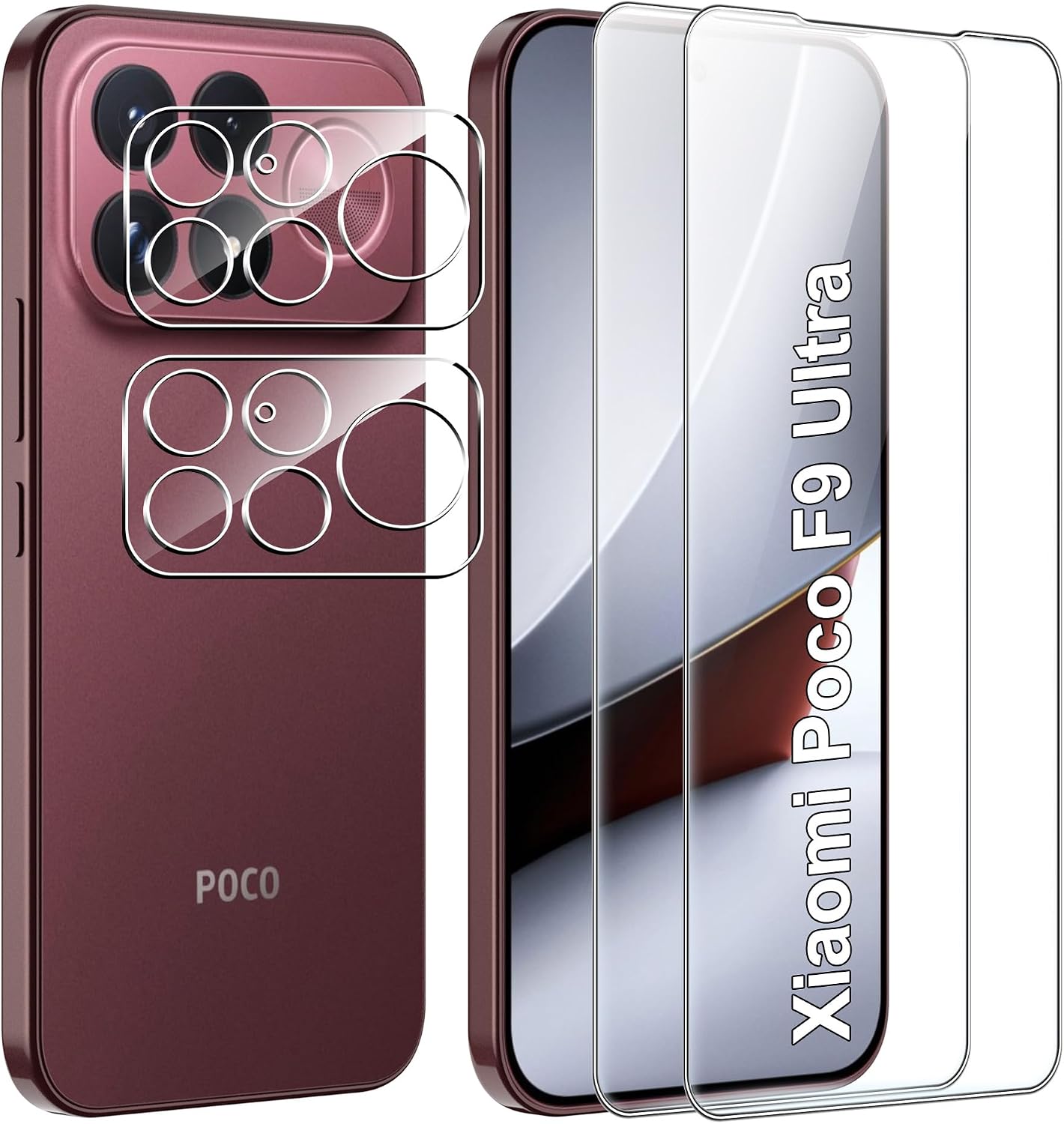 FDHYFGDY protetor de vidro temperado para POCO F9 Ultra — transparente