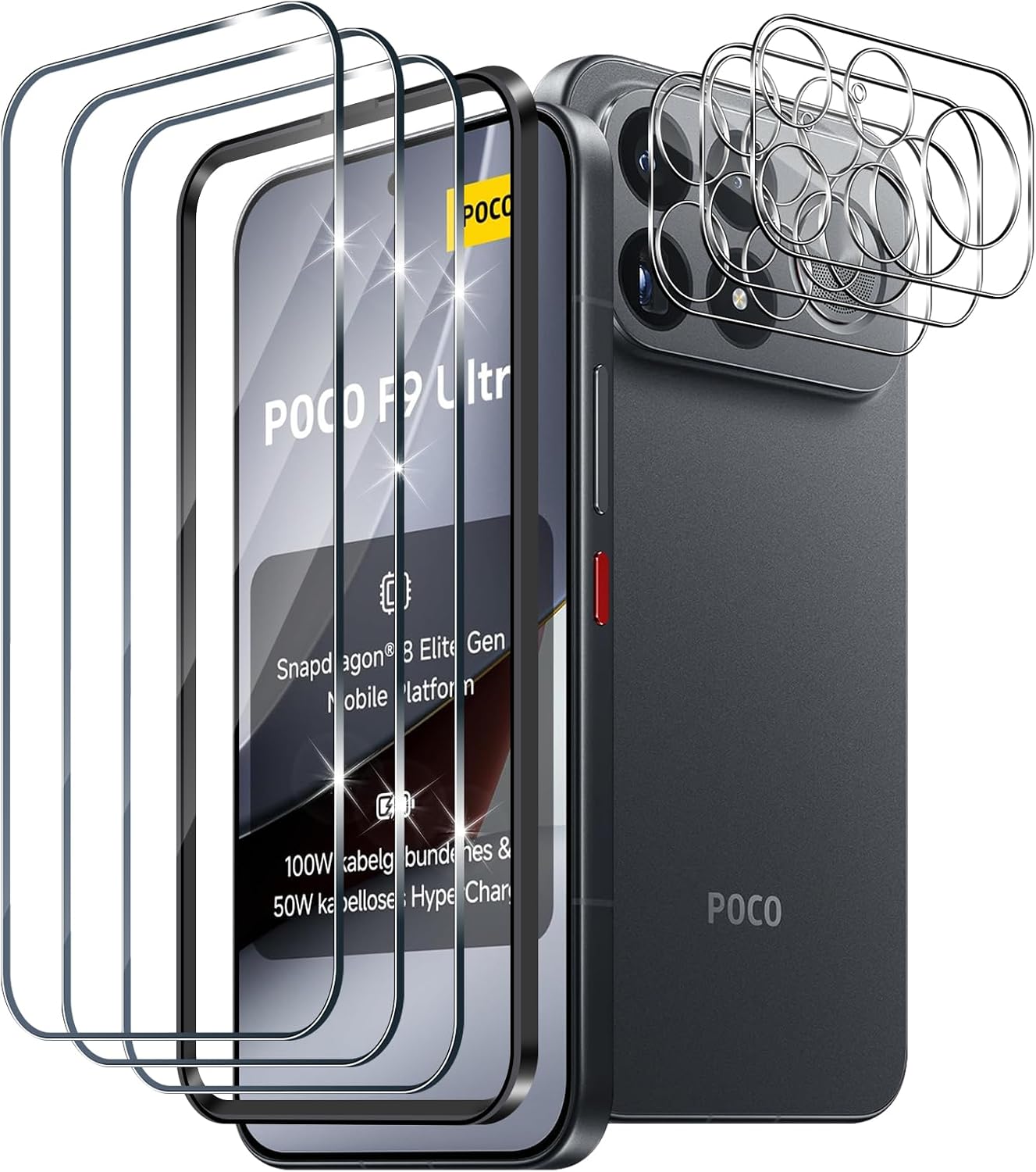 Xunzii protetor de vidro temperado para POCO F9 Ultra — transparente