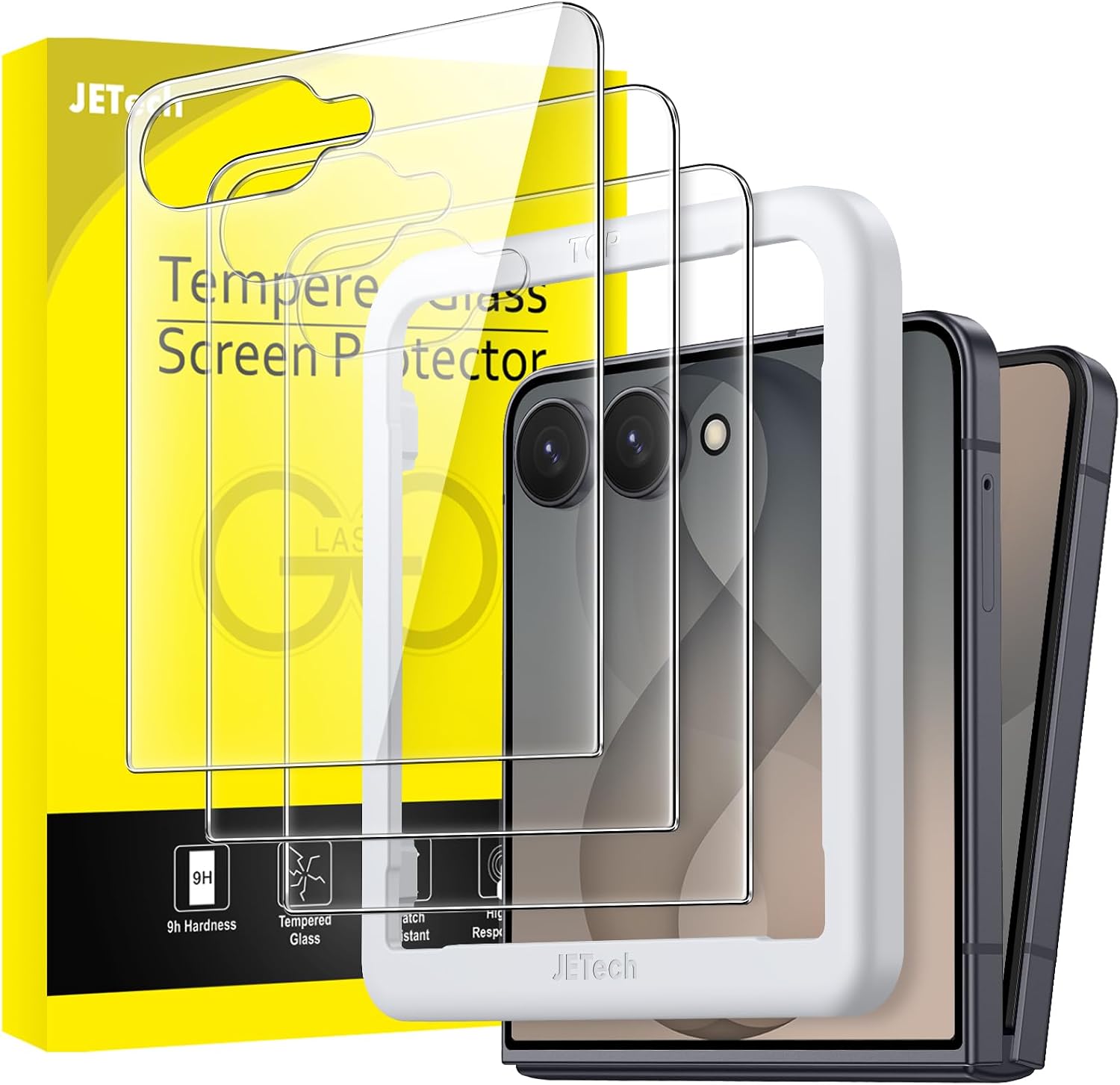 JETech 9H+ Protector Pantalla Frontal para Samsung Galaxy Z Flip 8