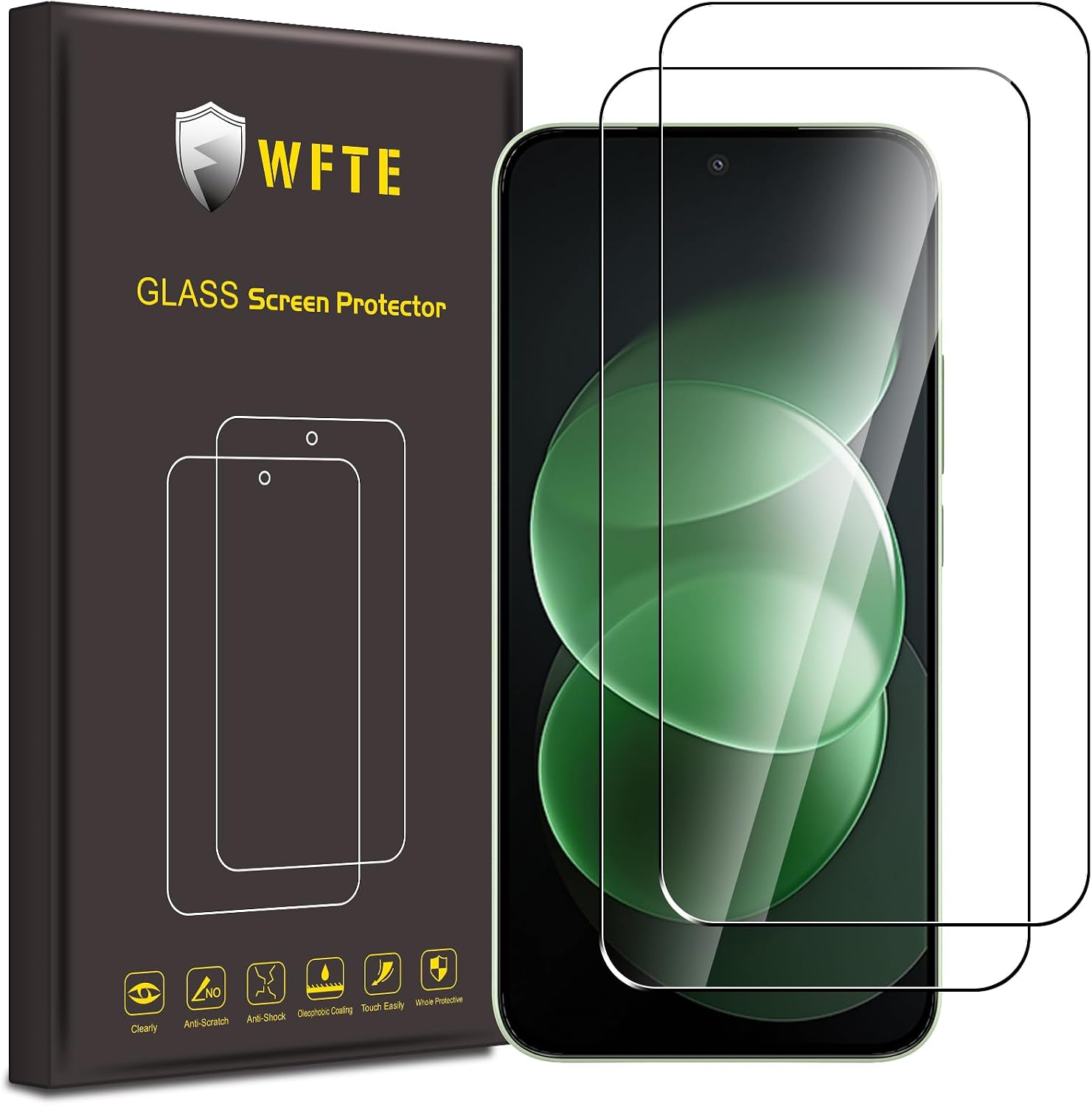 WFTE [2-Pack Protector de Pantalla para Xiaomi Redmi Note 17 Pro Max 5G,Dureza 9H,Huellas Dactilares Libre,Sin Burbujas,Cristal Templado Protector de Pantalla para Redmi Note 17 Pro Max 5G