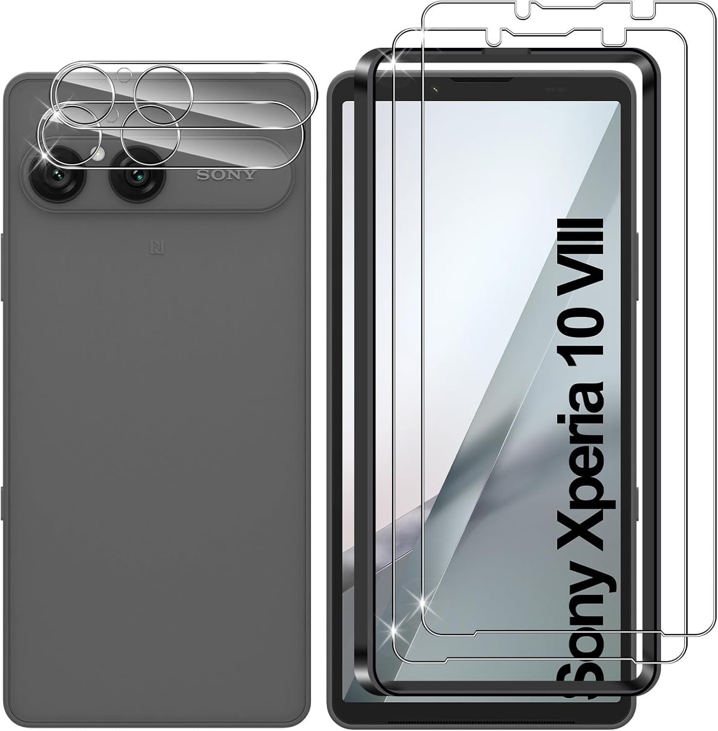 Lutree para Sony Xperia 10 VIII/Xperia 10 VII Cristal Templado, 2+2 Piezas
