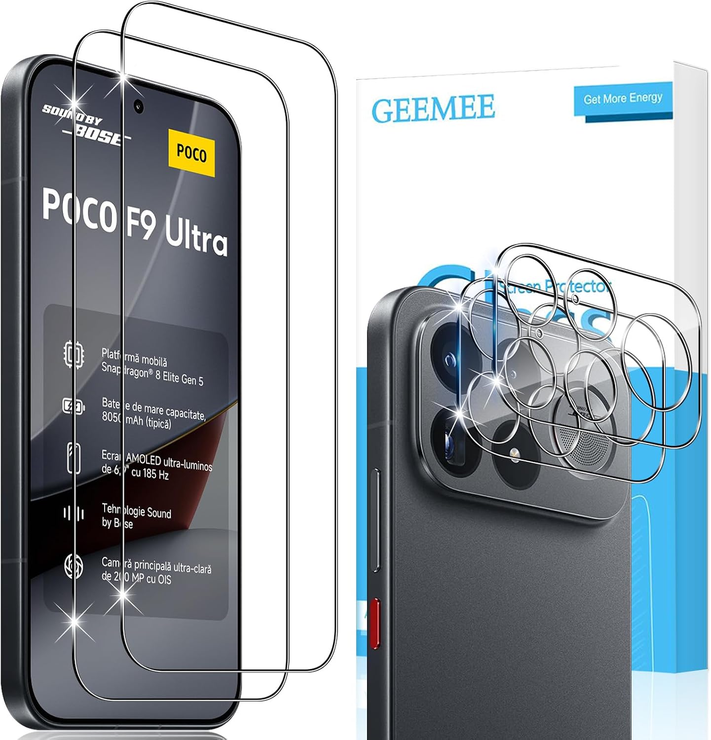 GEEMEE protetor de ecrã para POCO F9 Ultra