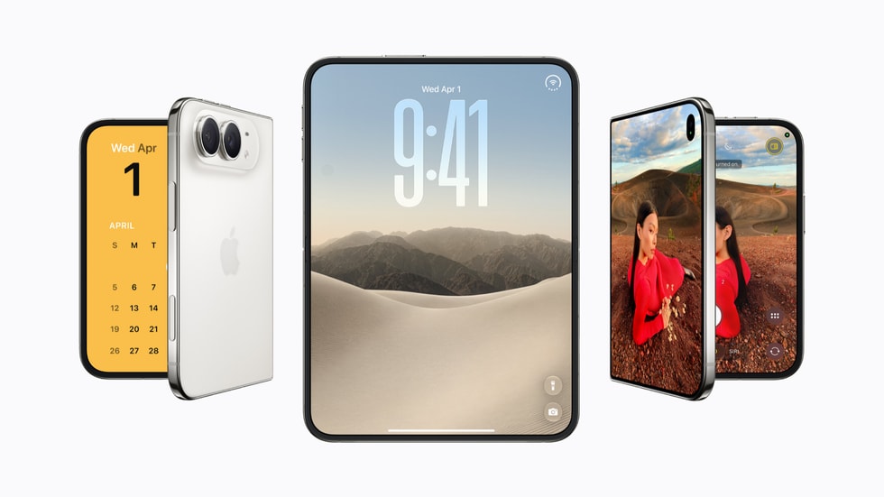 Apple iPhone Duo em diferentes posições — imagem oficial