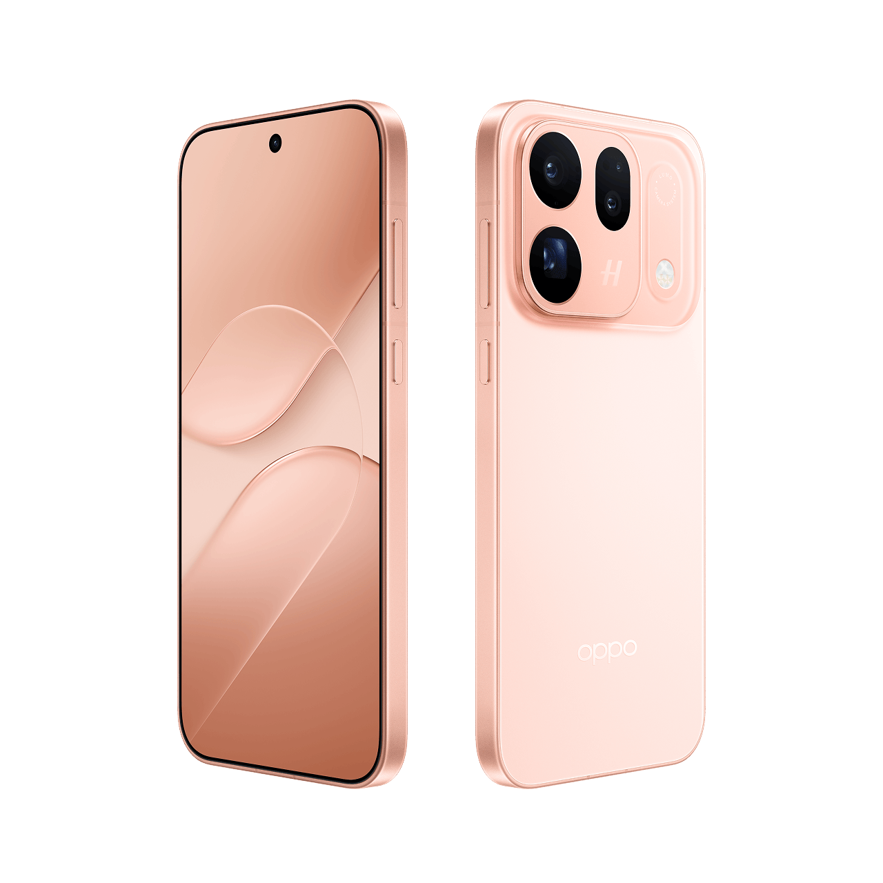 OPPO Find X10 Rosa Coral — vista oblíqua, imagem oficial